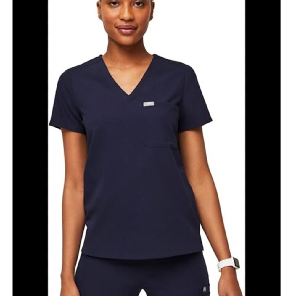 Figs Catarina one pocket navy blue scrub top Plus size xxl